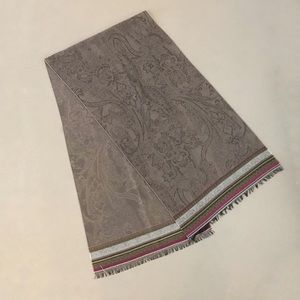 2/$25 V. Fraas Rectangular Taupe Paisley Scarf